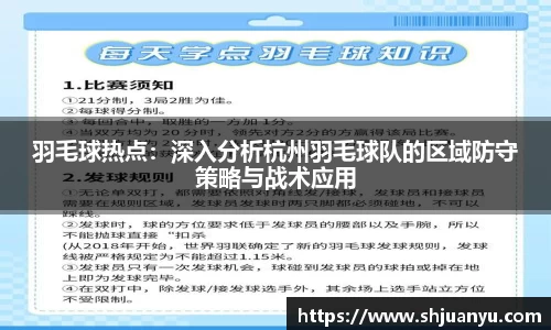 羽毛球热点：深入分析杭州羽毛球队的区域防守策略与战术应用
