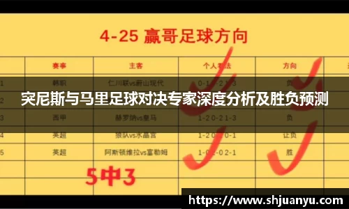 突尼斯与马里足球对决专家深度分析及胜负预测
